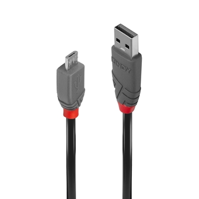 Lindy 36730 0.2m USB 2.0 Type A to Micro-B Cable, Anthra Line - Image 2