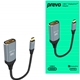 Prevo USBC-DP-ADA Display Converter Adapter, USB Type-C (M) to DisplayPort (F), 0.2m, Black & Silver, DisplayPort 1.4, Supports up to 8K@30Hz, Braided Cable, Retail Box Packaging - Image 3