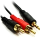 3.5mm (M) Stereo Jack to 2 x RCA Plug (M + M) 2m Black OEM Cable - Image 3