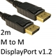 DisplayPort 1.2 (M) to DisplayPort 1.2 (M) 2m Black OEM Display Cable - Image 3