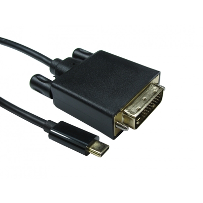 USB-C TO DVI 4K 30HZ 1 Meter Black Data Cable - Image 2