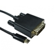 USB-C TO DVI 4K 30HZ 1 Meter Black Data Cable - Image 3