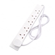 2m 6 Gang UK Mains Extension - White - Image 3