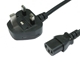 1.8m UK 3 Pin Plug To IEC C13 (Kettle) 5 Amp Fuse Mains Extension Cable - Black - Image 3