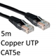 RJ45 (M) to RJ45 (M) CAT5e 5m Black OEM Moulded Boot Copper UTP Network Cable - Image 3