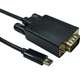 USB C to VGA 1080P 60HZ 2 Meter Black Data Cable - Image 3