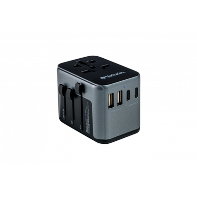 Verbatim (49545) UTA-03 Universal Travel Adapter with 1 x USB-C PD 30W & QC 3.0 / 2 x USB-C / 2 x USB-A - Image 2