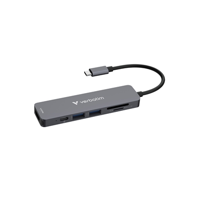 Verbatim (32156) USB-C Essentials Multiport Hub 6 Port With Card Reader, Supports Up To 100W Power Delivery, SD/MicroSD Slots Supports Read / Write Speeds Of Up To 40MB/s and 30MB/s - Image 2