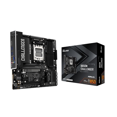 ASRock B850M Challenger AMD AM5 Socket Motherboard, Micro-ATX, 4x DDR5 Slots, 2x M.2 Socket, Fitted I/O Shield, 2.5GbE LAN, 1x HDMI Port - Image 2