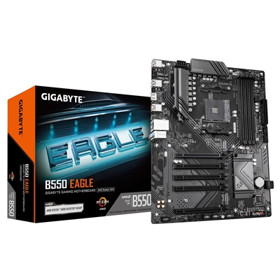 Gigabyte B550 EAGLE AMD AM4 Socket Motherboard, ATX, 4x DDR4 Slots, 2x M.2 Sockets, GbE LAN, 1x HDMI Port - Image 2