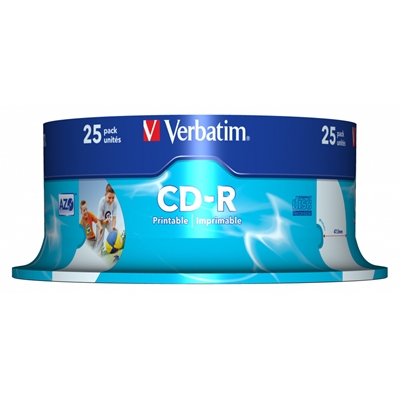 Verbatim (43439) CD-R Wide Inkjet Printable ID Branded 25 Pack Spindle AZO 700MB 52X - Image 2