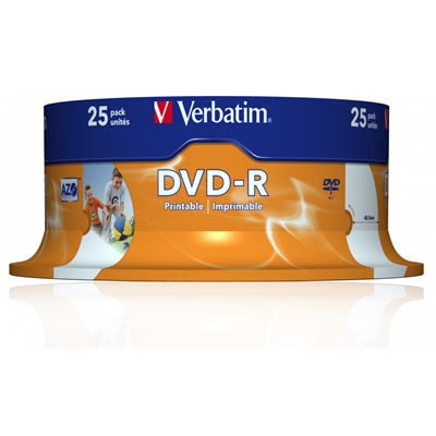 Verbatim (43538) DVD-R Wide Inkjet Printable ID Branded 25 Pack Spindle 4.7GB 16X - Image 2