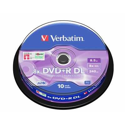 Verbatim (43666) DVD+R Double Layer 8.5GB 8X Matt Silver 10 Pack Spindle - Image 2