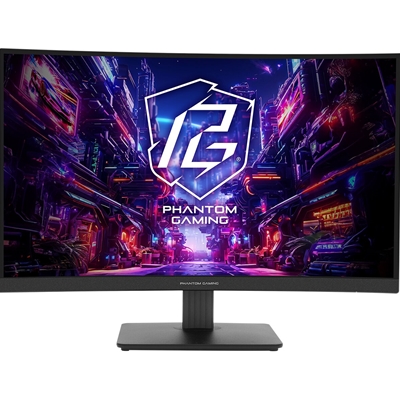 ASRock Phantom Gaming PG27QRT1B 27 Inch QHD (2560 x 1440) Curved 1500R VA Gaming Monitor, 180Hz 1ms (MPRT) Response Time, 2 x HDMI 2.0, 1 x DisplayPort 1.4, 1 x Headphone Out - Image 2