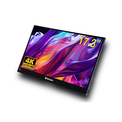 Verbatim (32239) Portable 17.3 Inch Touchscreen Monitor 4K UHD ALU, HDMI, 2x USB-C - Image 2