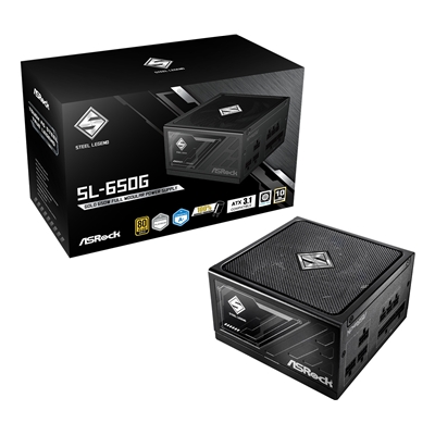 ASRock Steel Legend SL-650G 650W ATX Power Supply Unit, 80 Plus Gold Certified, 120mm Silent Cooling Fan, High Efficiency PSU - Image 2