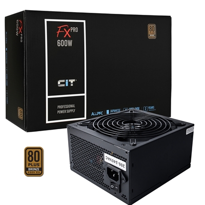 CiT 600W ATX Power Supply, 80+ Efficiency, 120mm Silent Fan, Active PFC, PCIe, SATA & Molex Connectors, Black PSU for Gaming & Desktop PC - Image 2