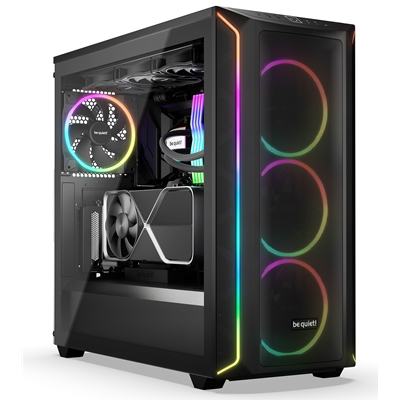 be quiet! BGW63 Shadow Base 800 FX Mid Tower Gaming Case, 1 x USB Type-C / 1 x USB 3.2, Tinted and Tempered Glass Side Window Panel, Air-permeable Front and Top Cover, 4 x Pre-Installed ARGB LED Fans, E-ATX / ATX / M-ATX / Mini-ITX Compatible - Image 2