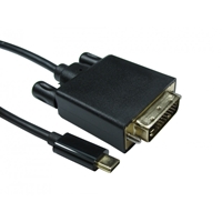 USB-C TO DVI 4K 30HZ 1 Meter Black Data Cable