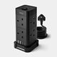 VonHaus Tower Extension Lead with USB, Power Surge Protection 2M Cable Black, 8 x UK Mains Sockets, Three-Pin 13A Plugs, Arranged Vertically With 2 Sockets On Each Of The 4 Sides - Image 3