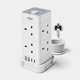 VonHaus Tower Extension Lead with USB, Power Surge Protection 2M Cable White, 8 x UK Mains Sockets, Three-Pin 13A Plugs, Arranged Vertically With 2 Sockets On Each Of The 4 Sides - Image 3