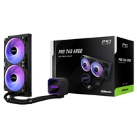 ASRock Pro 240 ARGB AIO Liquid CPU Cooler, 240mm Radiator, Dual 120mm PWM Fans, Addressable RGB, Intel LGA1700/1851 & AMD AM5/AM4 Compatible