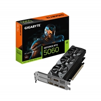 Gigabyte NVIDIA GeForce RTX 5060 OC Low Profile 8GB GDDR7 Graphics Card, 3840 CUDA Cores, 2512 MHz Core Clock, Triple Fan, 3x DisplayPorts / 1x HDMI Port