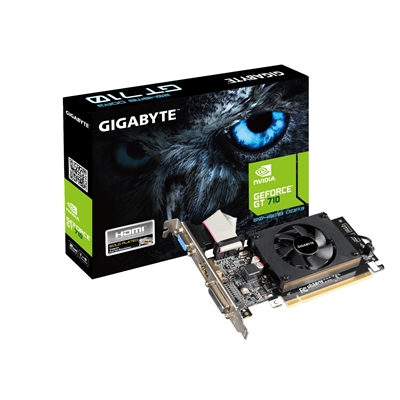 Gigabyte NVIDIA GeForce GT 710 2GB DDR3 Low Profile Graphics Card, 954 MHz Core Clock, Single Fan, 1x DVI-D / 1x D-Sub / 1x HDMI Port - Image 2