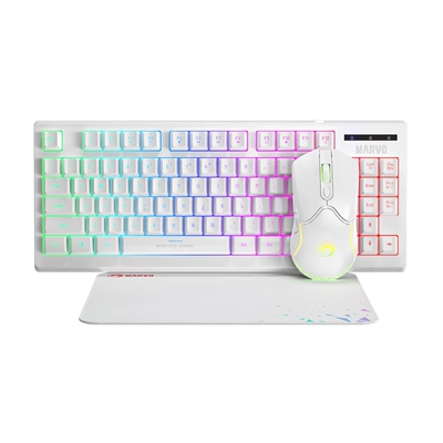 Marvo Scorpion CM310 Loot 30 3 in 1 RGB Wired Gaming UK Layout TKL Keyboard, Mouse and Mat Bundle (White) - Image 2
