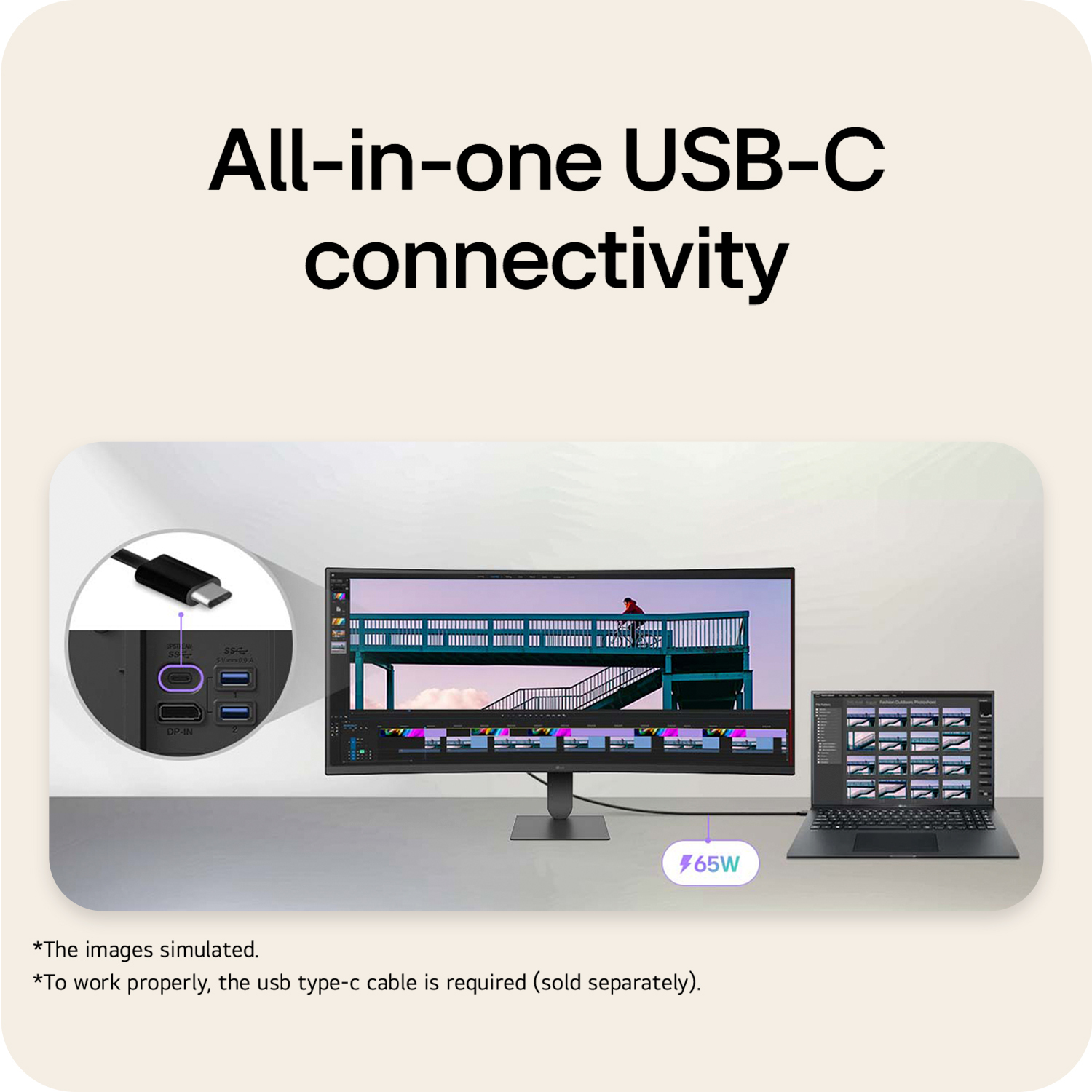 LG 34 VA MONITOR CURVED 34U640B-B - Image 5