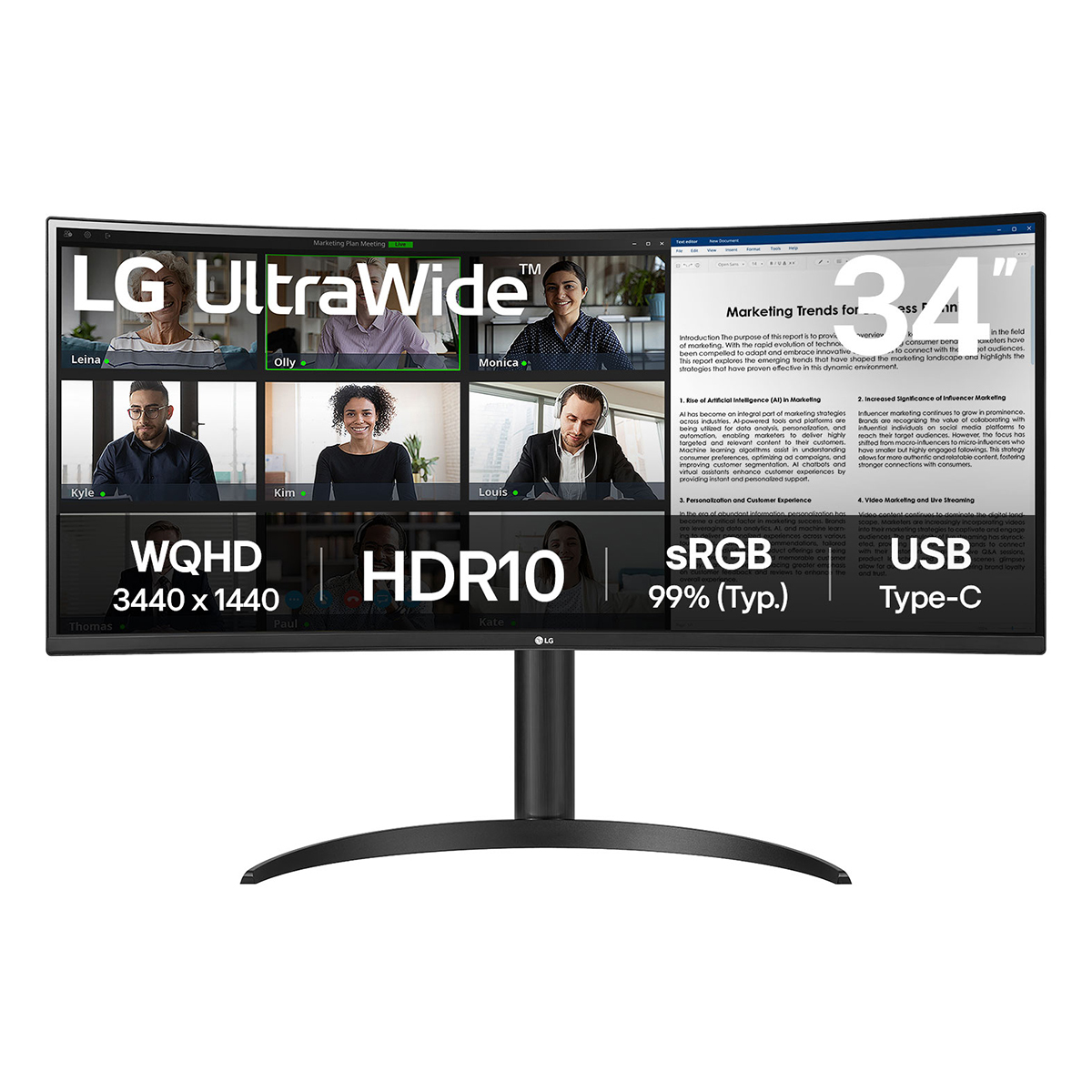 LG 34 VA MONITOR CURVED 34WR55QK-B