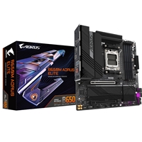 Gigabyte B650M AORUS ELITE AMD AM5 Socket Motherboard, Micro-ATX, 4x DDR5 Slots, 2x M.2 Sockets, Fitted I/O Shield, 2.5GbE LAN, 1x DisplayPort / 1x HDMI Port