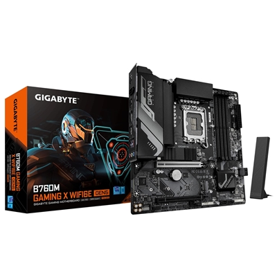 Gigabyte B760M GAMING X WIFI6E GEN 5 Intel 1700 Socket Motherboard, Micro-ATX, 4x DDR5 Slots, 2x M.2 Sockets, 2.5GbE LAN, Wi-Fi 6E, 1x HDMI Port / 1x DisplayPort - Image 2