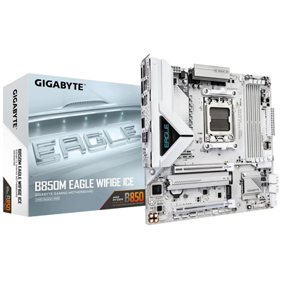 Gigabyte B850M Eagle WIFI6E ICE AMD AM5 Socket Motherboard, Micro-ATX, 4x DDR5 Slots, 2x M.2 Sockets, Fitted I/O Shield, 2.5GbE LAN, Wi-Fi 6E, 2x DisplayPorts / 1x HDMI Port - Image 2