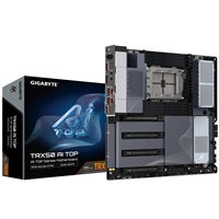 Gigabyte TRX50 AI TOP-2B AMD sTR5 Socket Motherboard, E-ATX, 8x DDR5 Slots, 4x M.2 Sockets, Fitted I/O Shield, 2x 10GbE LAN, Wi-Fi 7, 1x DisplayPort / 1x USB-C (USB4)