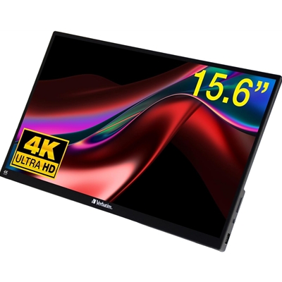 Verbatim Portable 15.6" Touch Monitor 4K UHD ALU, 3840 x 2160 Resolution, 60HZ, Built-in Kickstand, Tilt: From 0 Up To 85 - Image 2