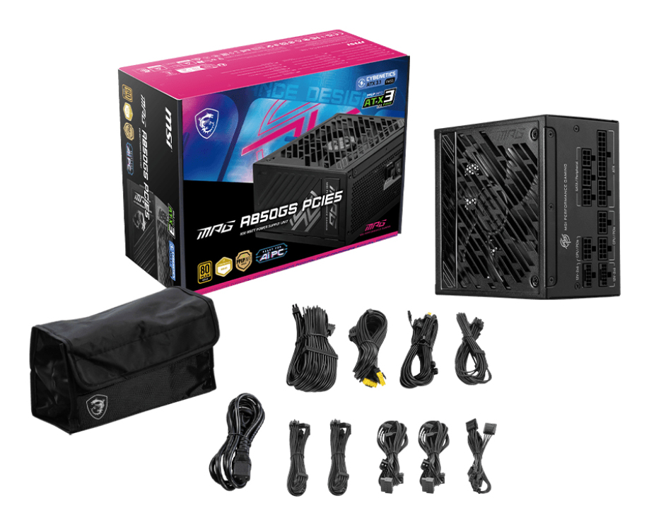 MSI 850W GOLD F/MOD MPG A850GS PCIE5 - Image 4