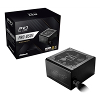 ASRock PRO-850G 850W ATX Power Supply Unit, 80 Plus Gold Certified, 120mm Silent Cooling Fan, High Efficiency PSU