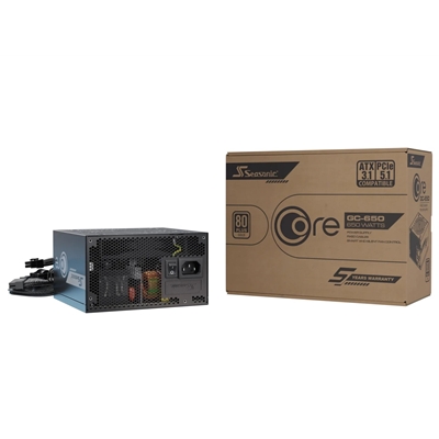 Seasonic CORE GC-650 650W 80 PLUS Gold ATX 3.1 Non-Modular PSU with 120mm HDB Fan, Braided Cables & 5 Year Warranty, Black - Image 2