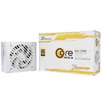 Seasonic CORE GX ATX 3.1 (SRP-CGX751-A5A32SF-W) 750W PSU, 120mm Fan, 80 PLUS Gold, Fully Modular, Individual White Cables with Braided Pattern, 7 Years Warranty - WHITE