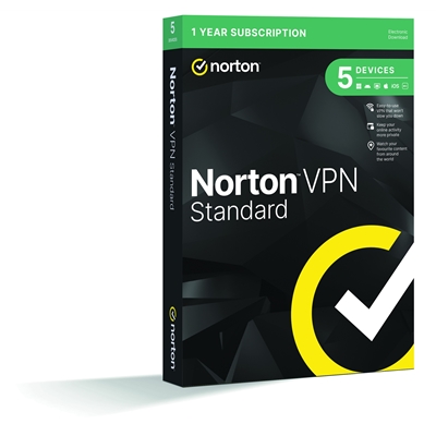 Norton VPN 5 Device 1-year Subscription, Includes Change Location, Content Access, Auto Connect and Ad Tracker Blocking, PC/Mac/iOS/Android, Retail Boxed - Image 2