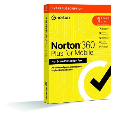 Norton 360 Plus Mobile 1 Device 1-year Subscription, Includes Secure VPN, Password Manager, Dark Web Monitoring and AI-Powered Scam Protection Across Email, Texts, Calls and Web, iOS and Android Retail Boxed - Image 2