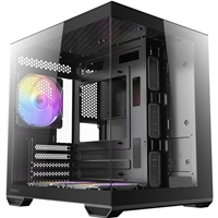 Antec CX60M ARGB Mini Tower Gaming Case, 1 x USB Type-C / 2 x USB 3.0, Tempered Glass Front and Side Window Panel, Water Cooling SUpport, 3 x Pre-Installed ARGB LED Fans, Micro-ATX, ITX Compatible