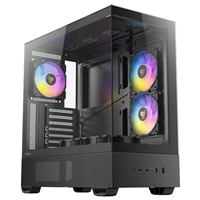Antec CX705 ARGB Gaming Case Mid Tower,  1 x USB Type-C / 1 x USB 3.0 / 1 x USB 2.0, Tempered Glass Front and Side Window Panel, Vertical Cooling with Massive Air Intake, 5 x Pre-Installed ARGB LED Fans, ATX, Micro-ATX, ITX Compatible