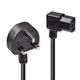 Lindy 30446 1m UK 3 Pin Plug To Right Angle IEC C13 (Kettle) 5 Amp Fuse Mains Extension Cable - Black - Image 3