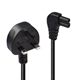 Lindy 30454 0.5m UK 3 Pin Plug To Right Angle IEC C7 (Figure-8) 3 Amp Fuse Mains Extension Cable - Black - Image 3