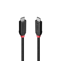 Lindy Black Line 37002 2m USB4 240W Cable, 24 pin USB-C (M) to 24 pin USB-C (M)
