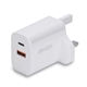 LINDY 73425 30W USB Type A & C Charger UK Plug, 3A, Power Delivery 3.0 + PPS, 2 Output Connectors (USB, 24 pin USB-C), White - Image 3