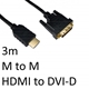 HDMI 1.4 (M) to DVI-D (M) 3m Black OEM Display Cable - Image 3