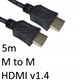 HDMI 1.4 (M) to HDMI 1.4 (M) 5m Black OEM Display Cable - Image 3
